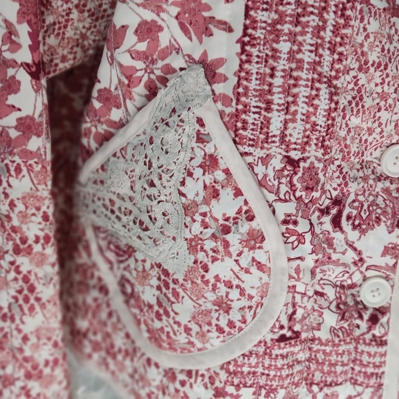 Womens Jacket Cardigan Red Lace Lagenlook NWT Fall Ruffled Crochet - Picture 10 of 10